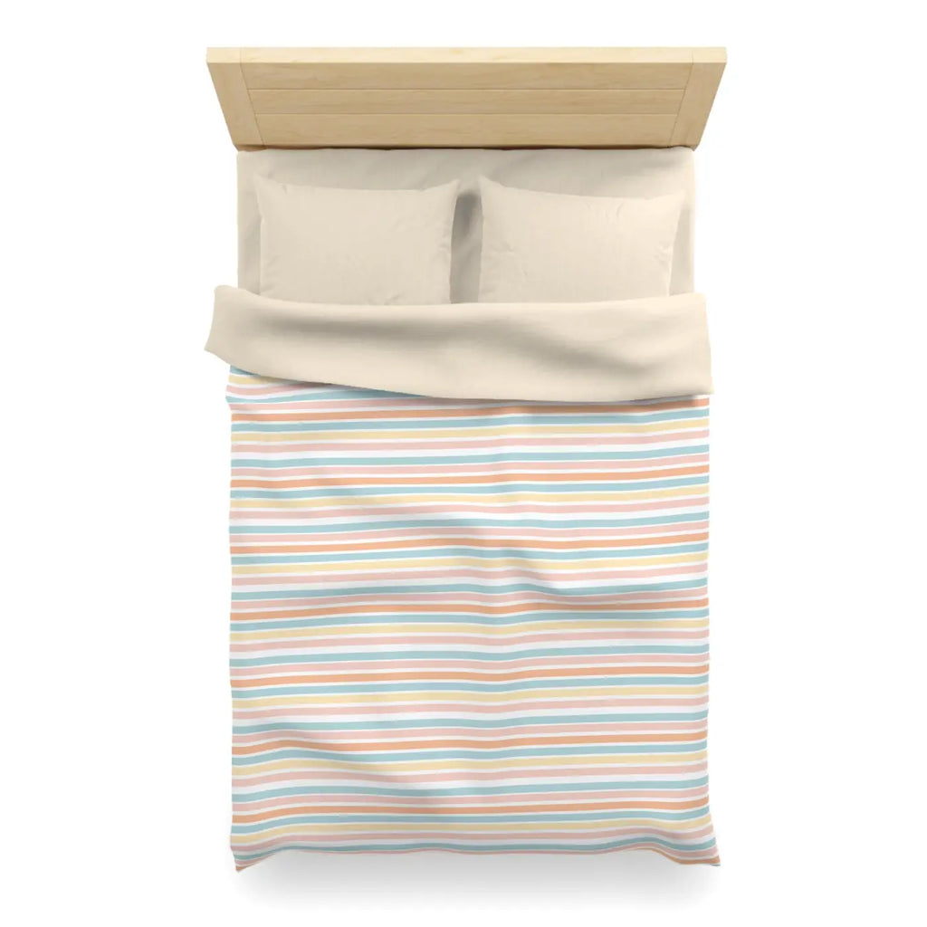 Pastel Rainbow Microfiber Duvet Cover - Soft Sunrise Hues - DipaliZ