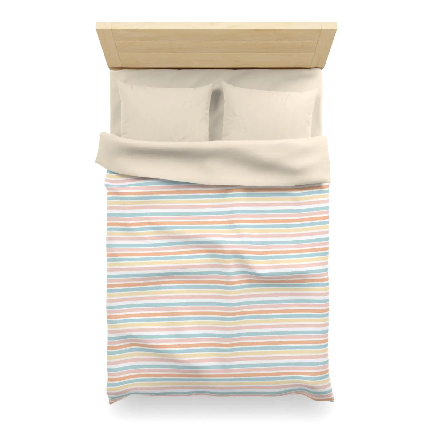 Pastel Rainbow Microfiber Duvet Cover - Soft Sunrise Hues - DipaliZ