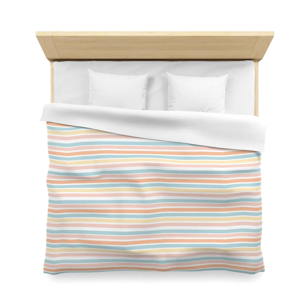 Pastel Rainbow Microfiber Duvet Cover - Soft Sunrise Hues - DipaliZ