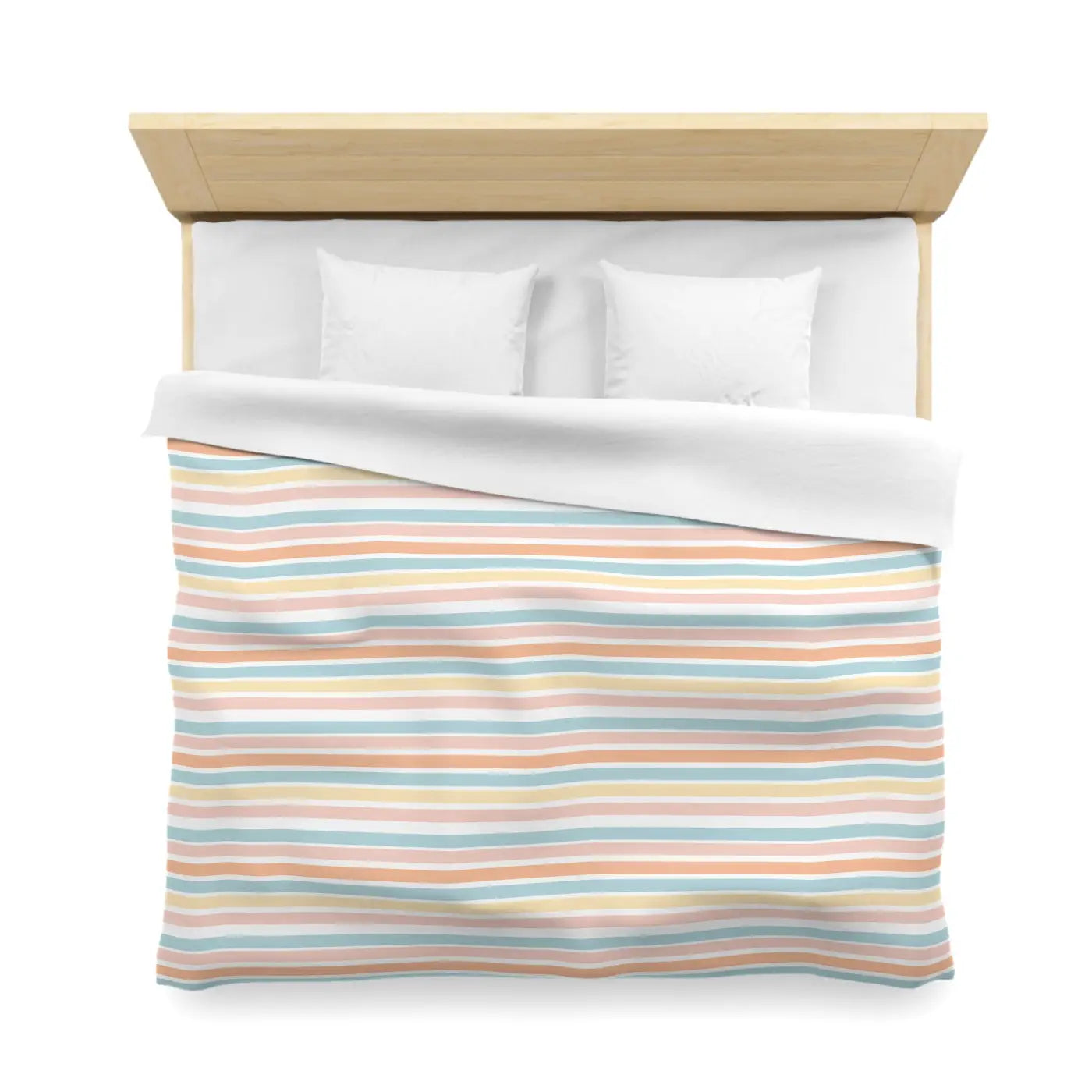 Pastel Rainbow Microfiber Duvet Cover - Soft Sunrise Hues - DipaliZ