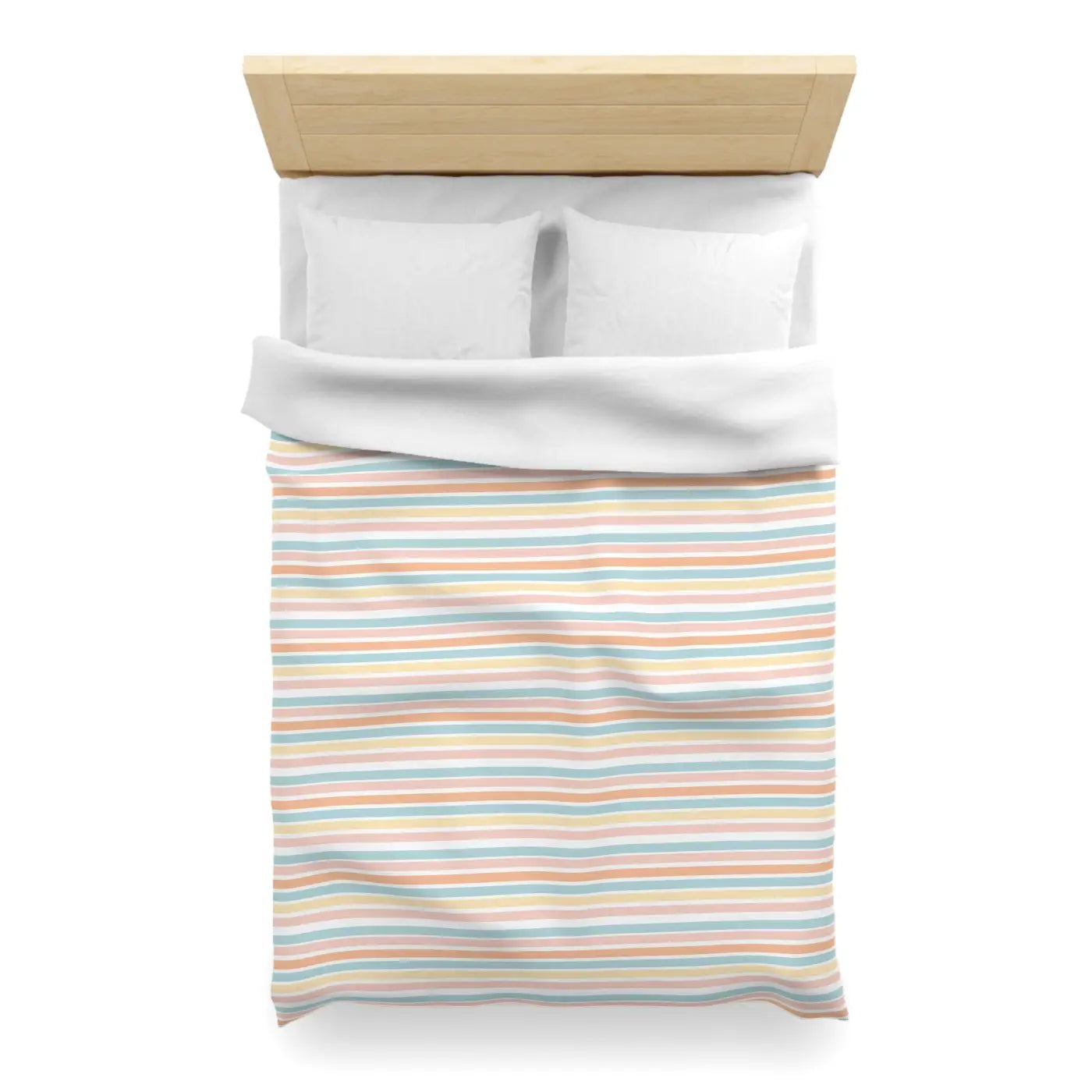 Pastel Rainbow Microfiber Duvet Cover - Soft Sunrise Hues - DipaliZ