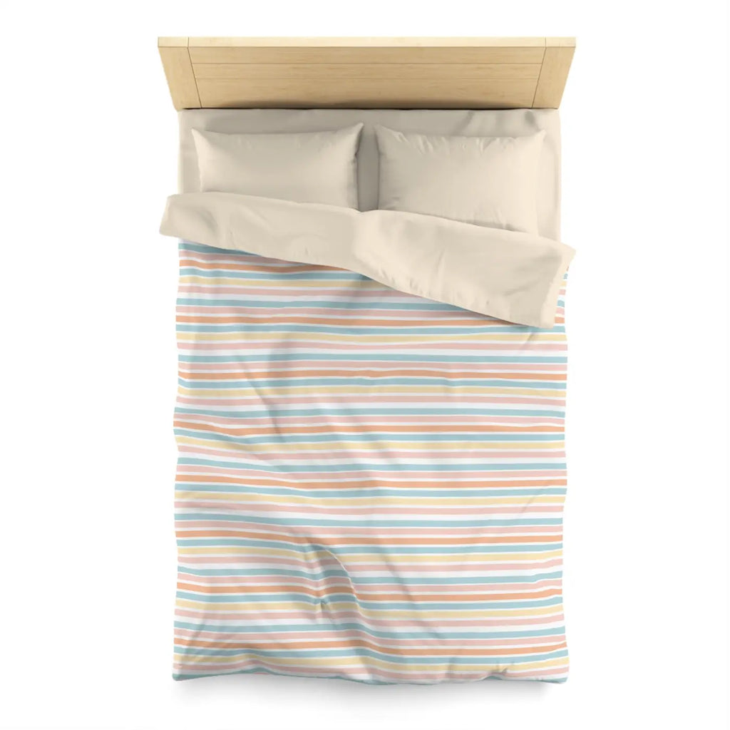 Pastel Rainbow Microfiber Duvet Cover - Soft Sunrise Hues - DipaliZ
