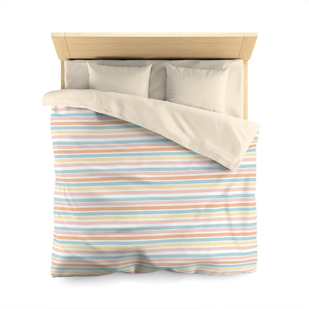 Pastel Rainbow Microfiber Duvet Cover - Soft Sunrise Hues - DipaliZ