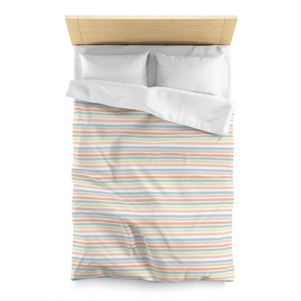 Pastel Rainbow Microfiber Duvet Cover - Soft Sunrise Hues - DipaliZ