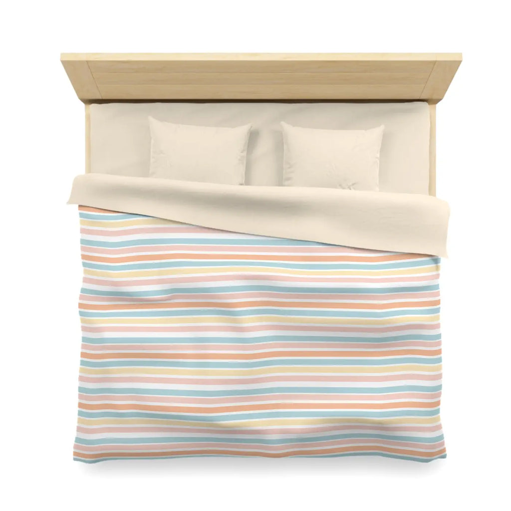 Pastel Rainbow Microfiber Duvet Cover - Soft Sunrise Hues - DipaliZ