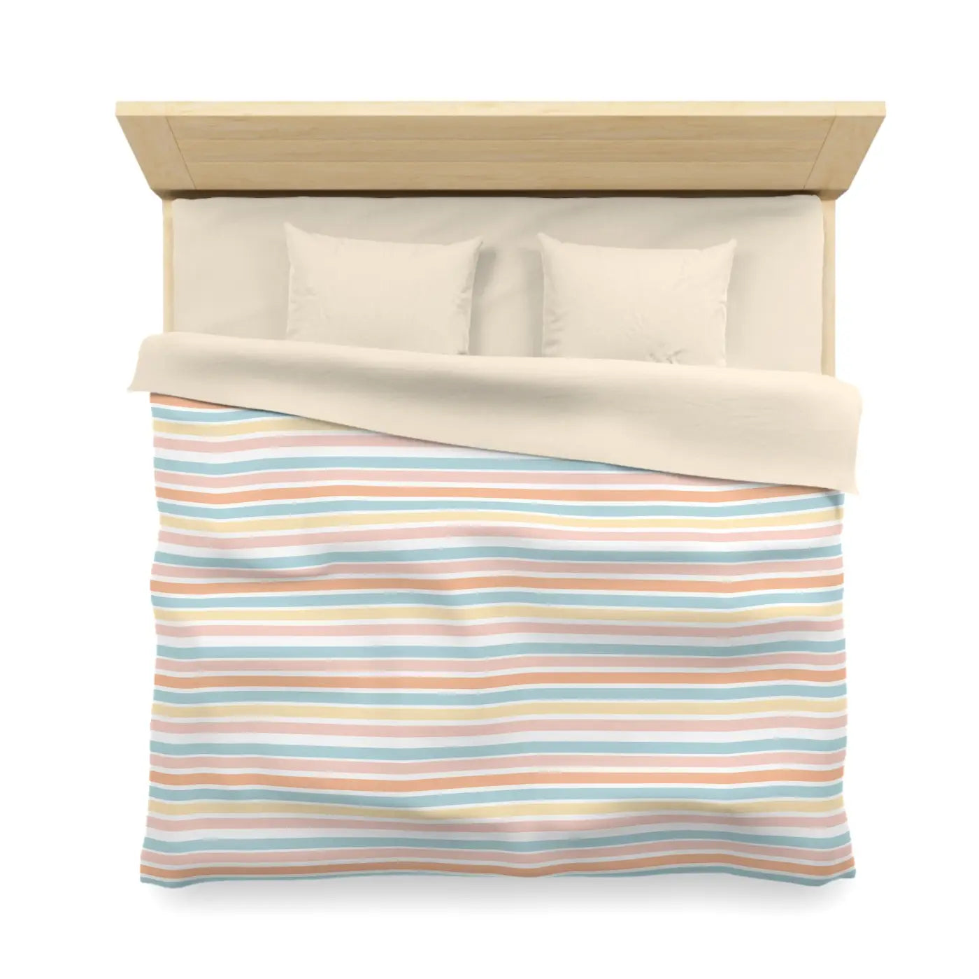 Pastel Rainbow Microfiber Duvet Cover - Soft Sunrise Hues - DipaliZ
