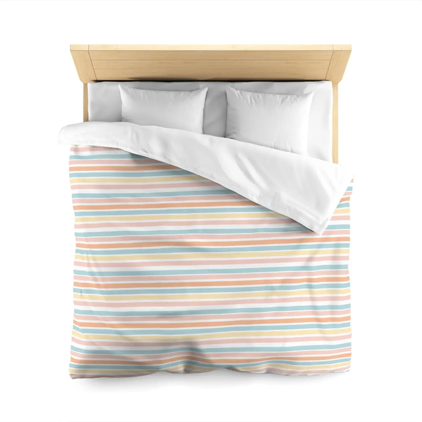 Pastel Rainbow Microfiber Duvet Cover - Soft Sunrise Hues - DipaliZ