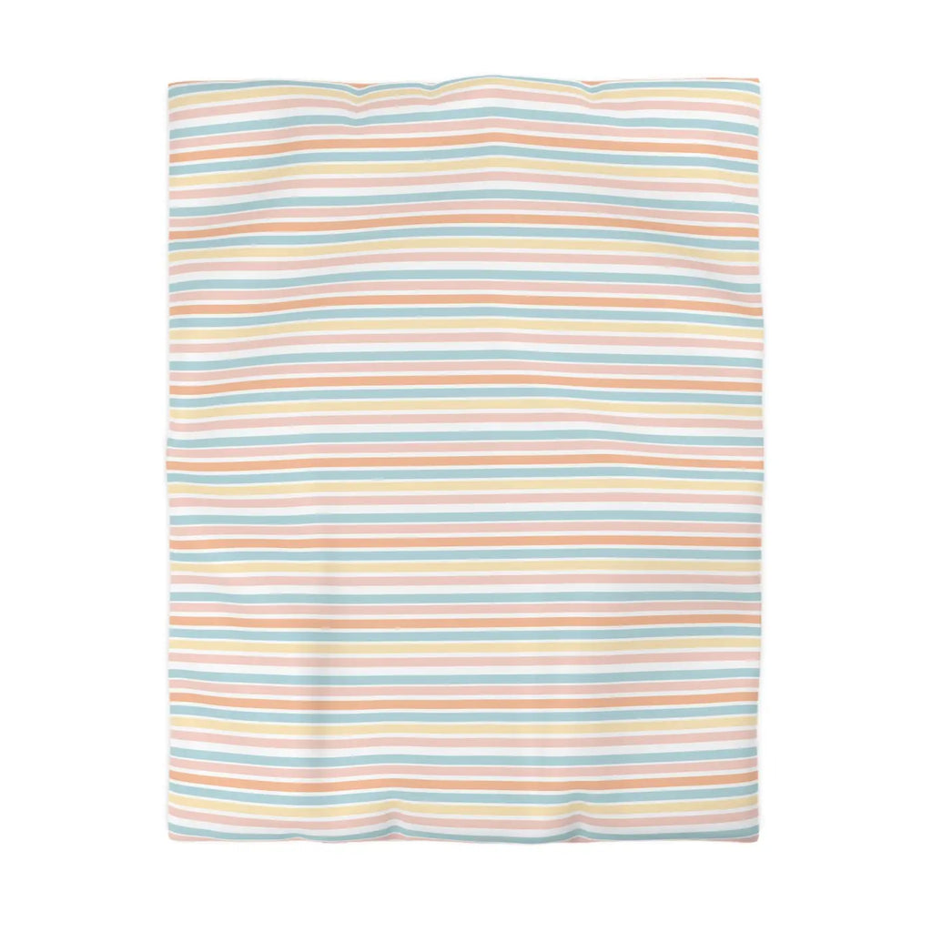Pastel Rainbow Microfiber Duvet Cover - Soft Sunrise Hues - DipaliZ