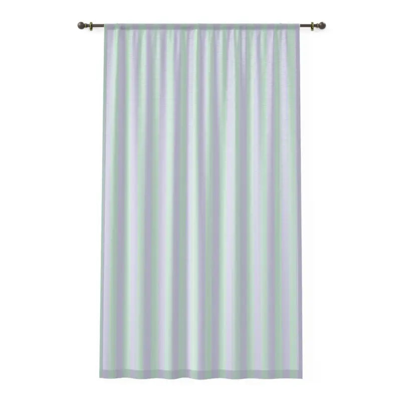 Pastel Teal and Pink Stripes Window Curtain - Semi-Sheer - DipaliZ