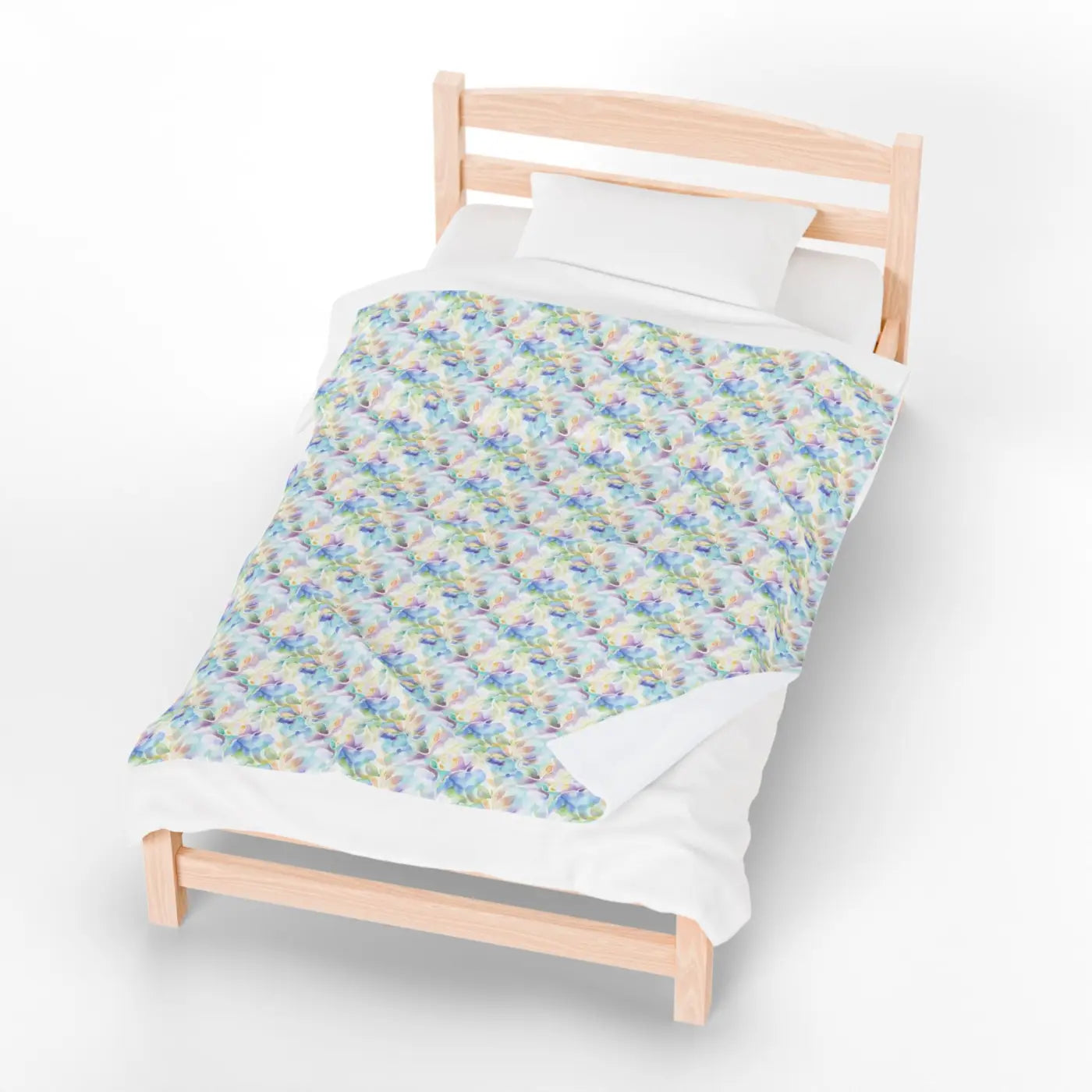 Velveteen Plush Blanket - Watercolor Floral Design - DipaliZ