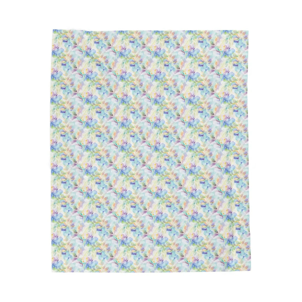 Velveteen Plush Blanket - Watercolor Floral Design - DipaliZ