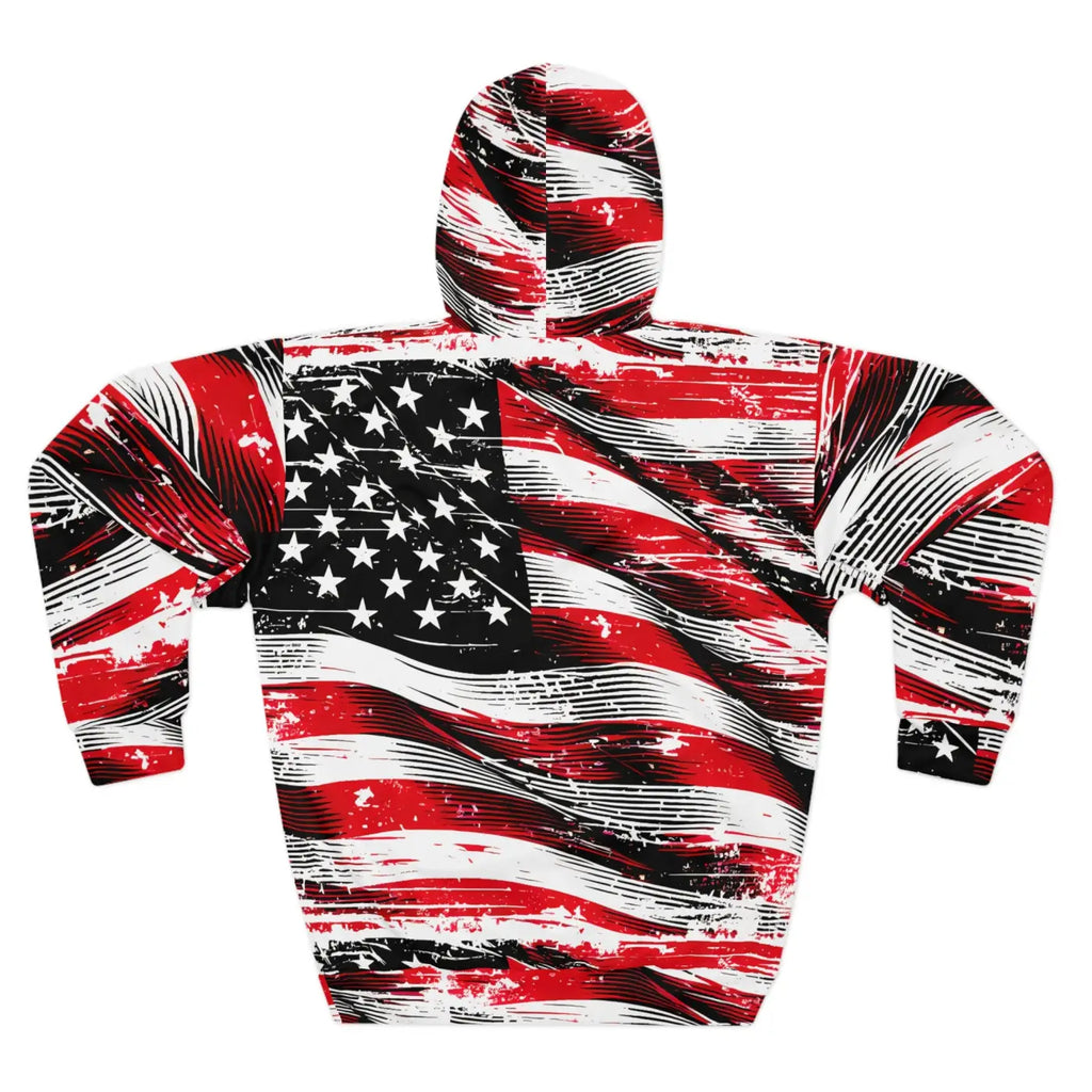 American Flag Pullover - Bold Patriotic Style Hoodie - DipaliZ