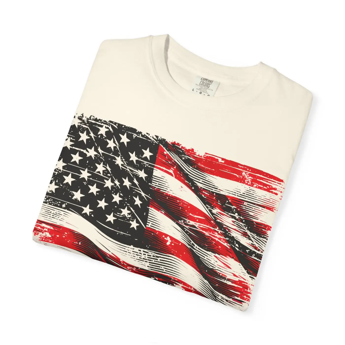 Bold Patriotic American Flag T-Shirt - Garment-Dyed - DipaliZ