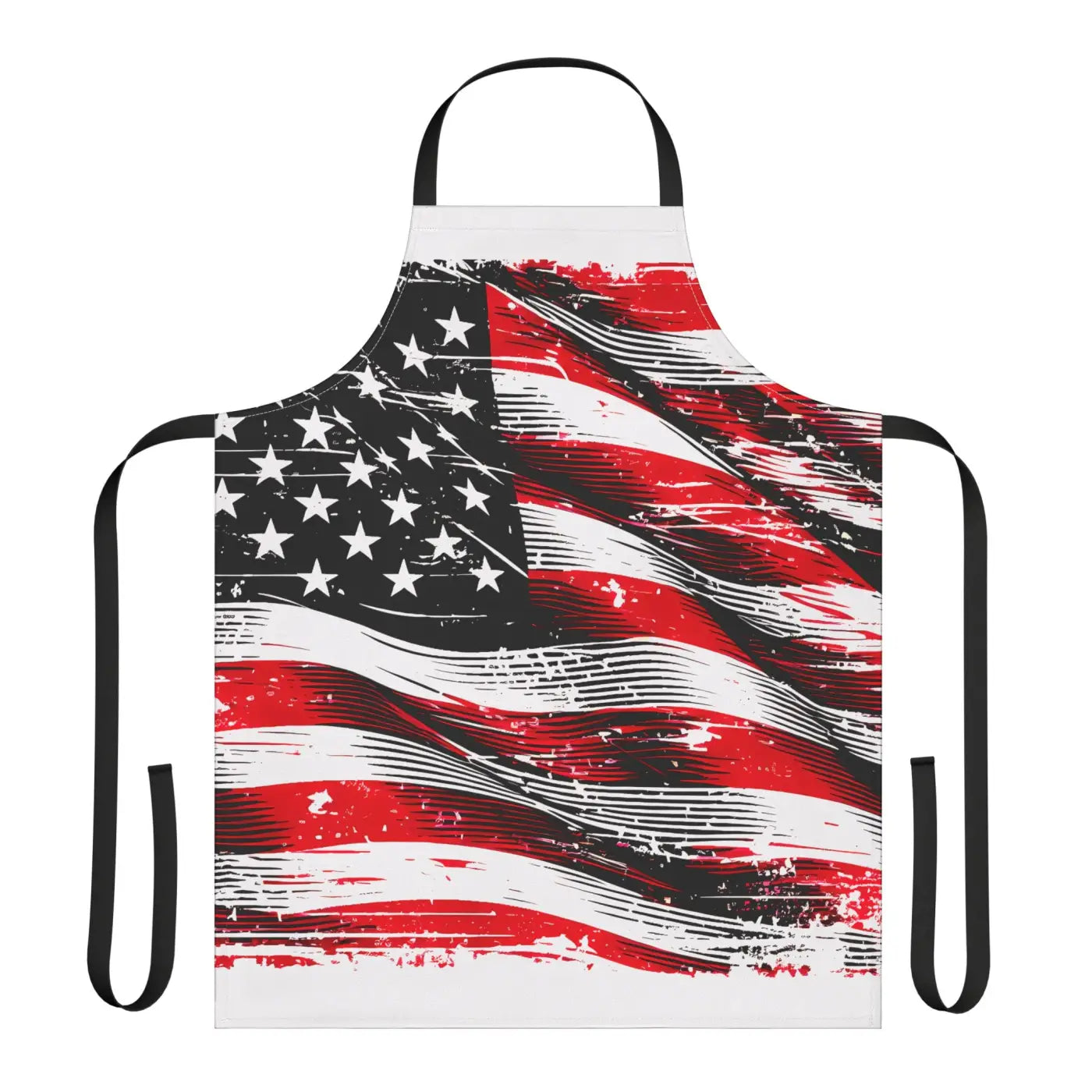 Patriotic Apron with Colorful Straps - Bold BBQ Style - DipaliZ