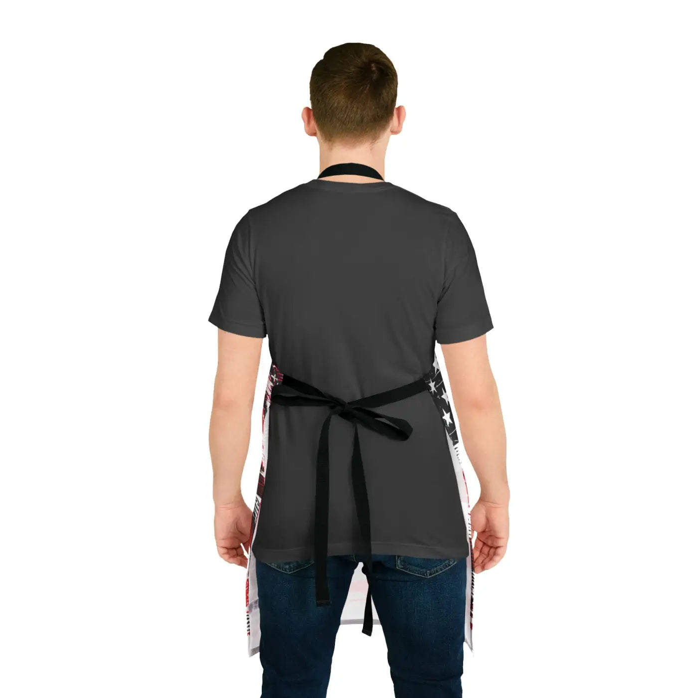 Patriotic Apron with Colorful Straps - Bold BBQ Style - DipaliZ