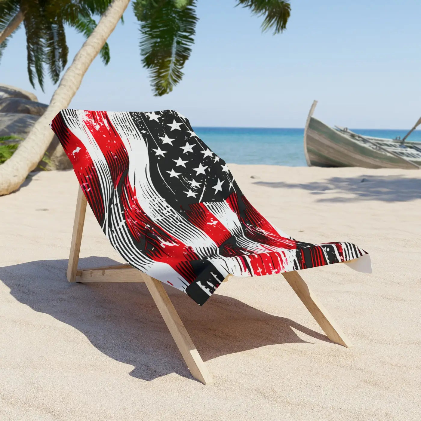 Bold American Flag Beach Towel - Patriotic Summer - DipaliZ
