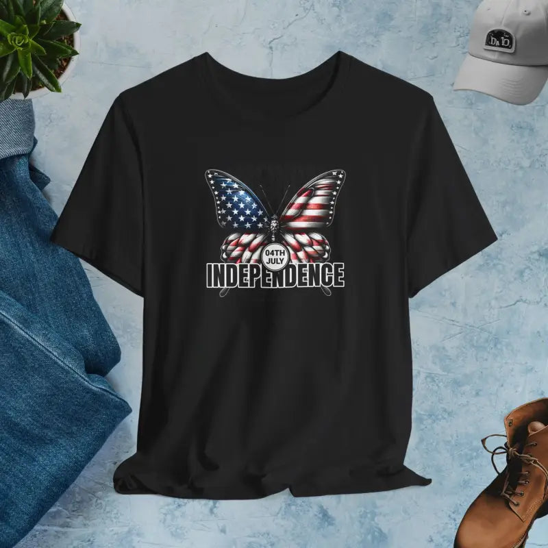 Patriotic Butterfly Tee - Sustainable Style for July 4th - DipaliZ