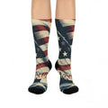 Cushioned Crew Socks - Bold American Flag Style - DipaliZ