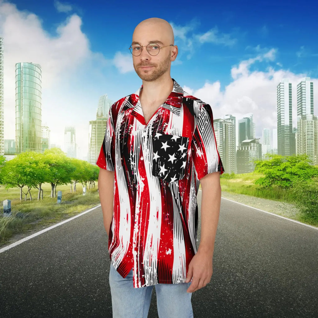 Patriotic Hawaiian Shirt Unisex - Summer BBQ Ready - DipaliZ