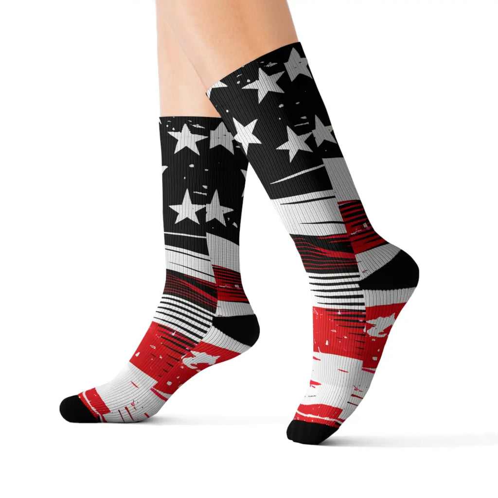Patriotic Sublimation Socks - Soft Fleece Lining - DipaliZ
