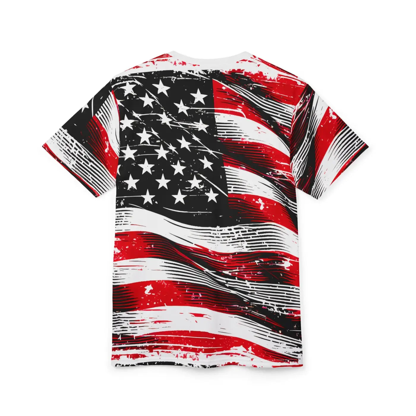 Distressed American Flag Unisex Cut Sew Tee - DipaliZ