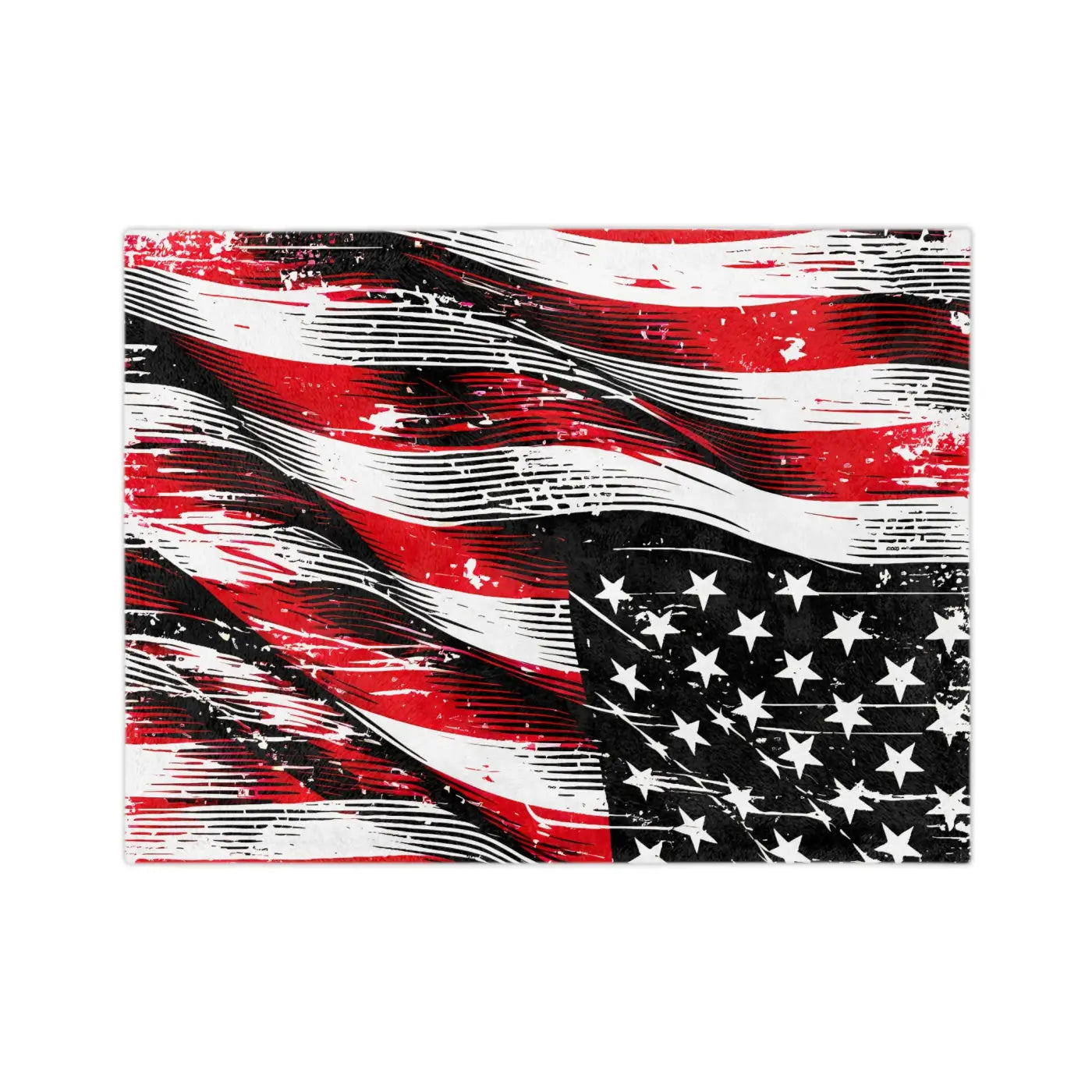 Patriotic Velveteen Blanket - Ultra Soft American Flag Design - DipaliZ