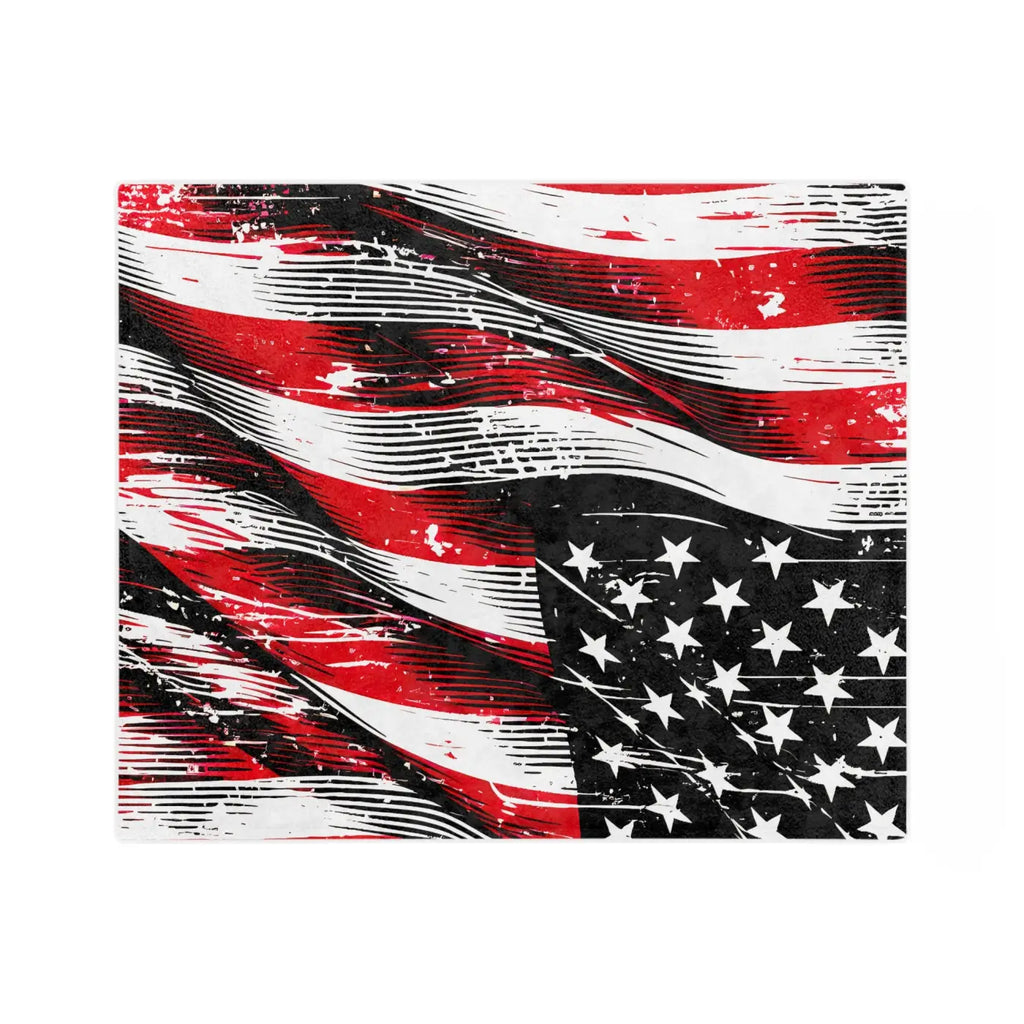 Patriotic Velveteen Blanket - Ultra Soft American Flag Design - DipaliZ
