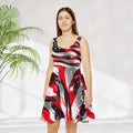 Eye-Catching Skater Dress - Bold American Flag Design - DipaliZ