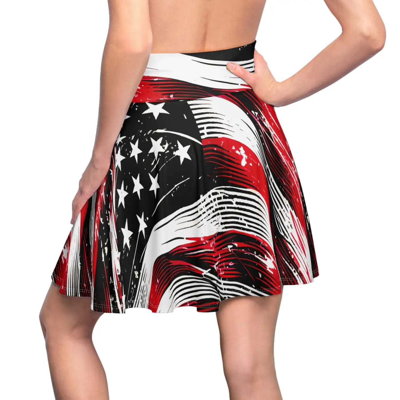 American Flag Skater Skirt - Patriotic Style Bold Summer - DipaliZ