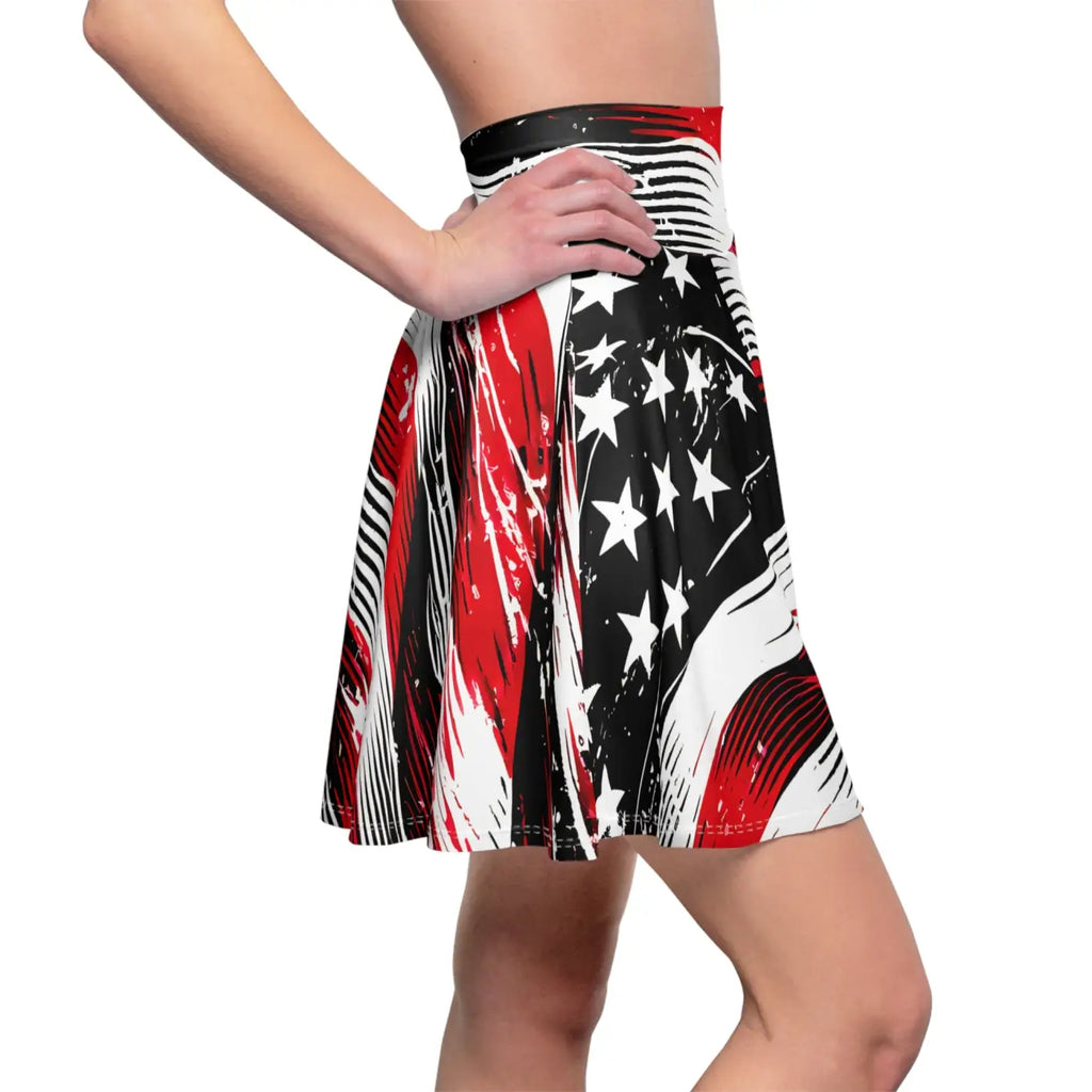 American Flag Skater Skirt - Patriotic Style Bold Summer - DipaliZ