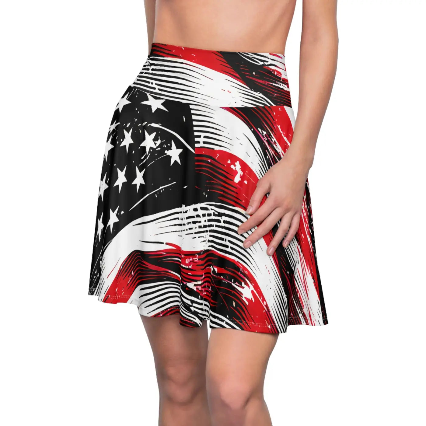 American Flag Skater Skirt - Patriotic Style Bold Summer - DipaliZ