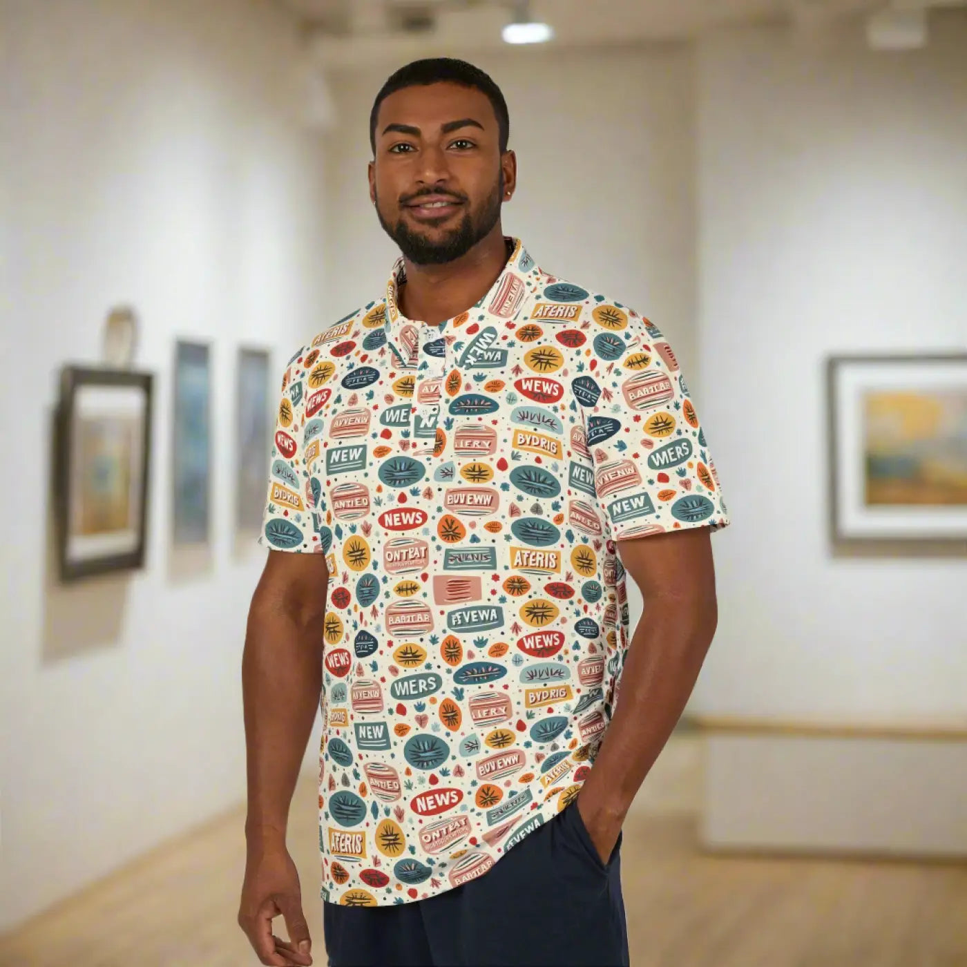 Text Unisex Polo - Blending Classic Vibes Modern Comfort - DipaliZ