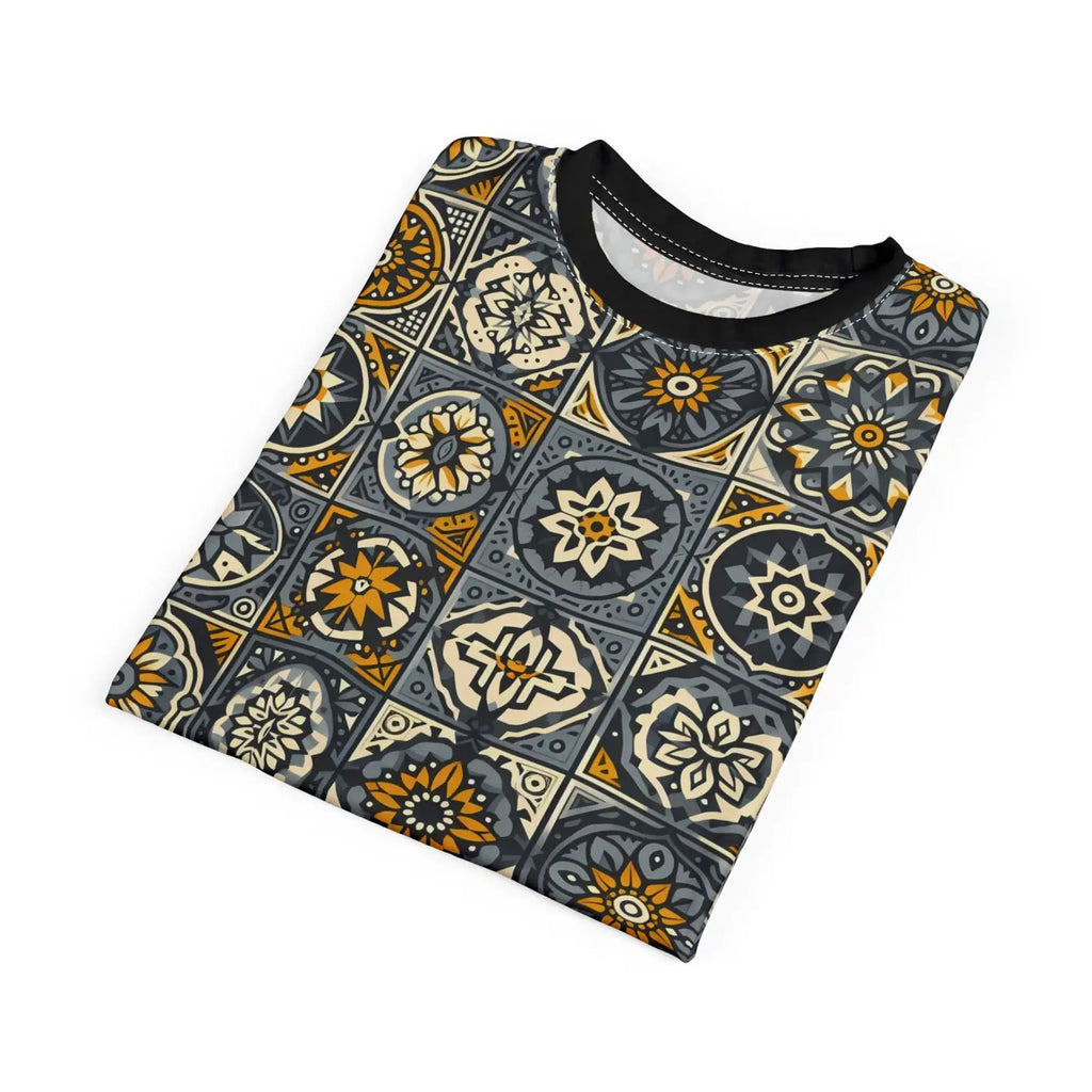 Vibrant Mosaic Patterned Unisex Tee - Casual Everyday Wear - DipaliZ