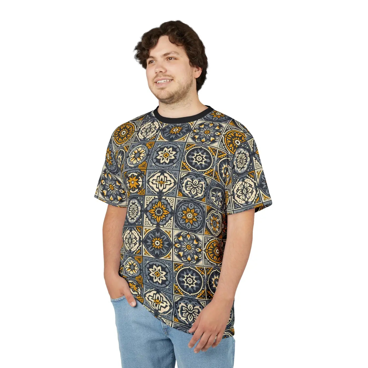 Vibrant Mosaic Patterned Unisex Tee - Casual Everyday Wear - DipaliZ