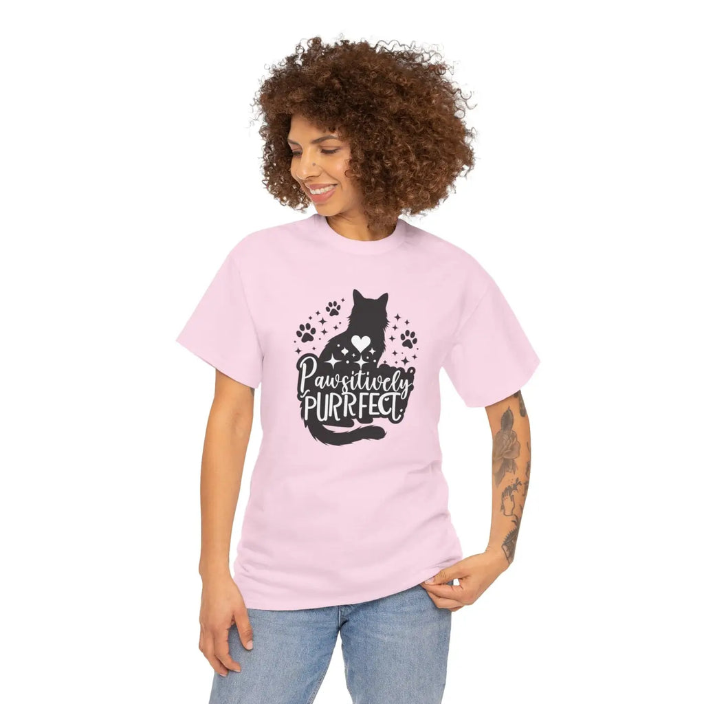 Purrfect Cat Lovers Heavy Cotton Tee - Unisex Comfort - DipaliZ