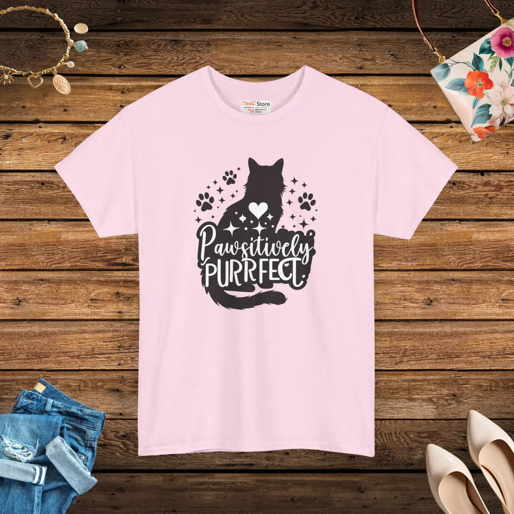 Purrfect Cat Lovers Heavy Cotton Tee - Unisex Comfort - DipaliZ