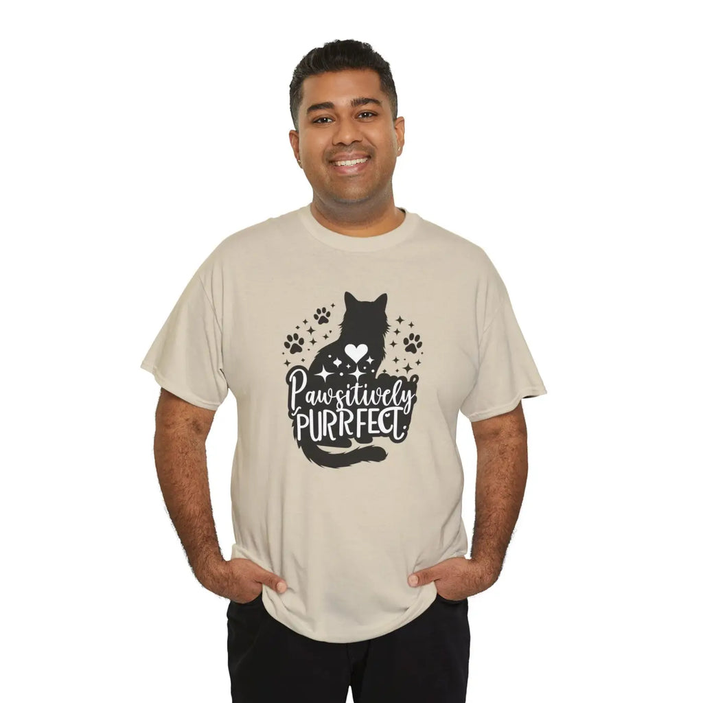 Purrfect Cat Lovers Heavy Cotton Tee - Unisex Comfort - DipaliZ