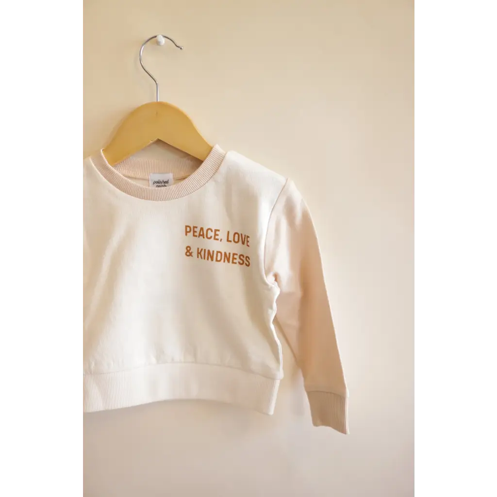 Peace Love Kindness Pullover in Organic Cotton for Kids