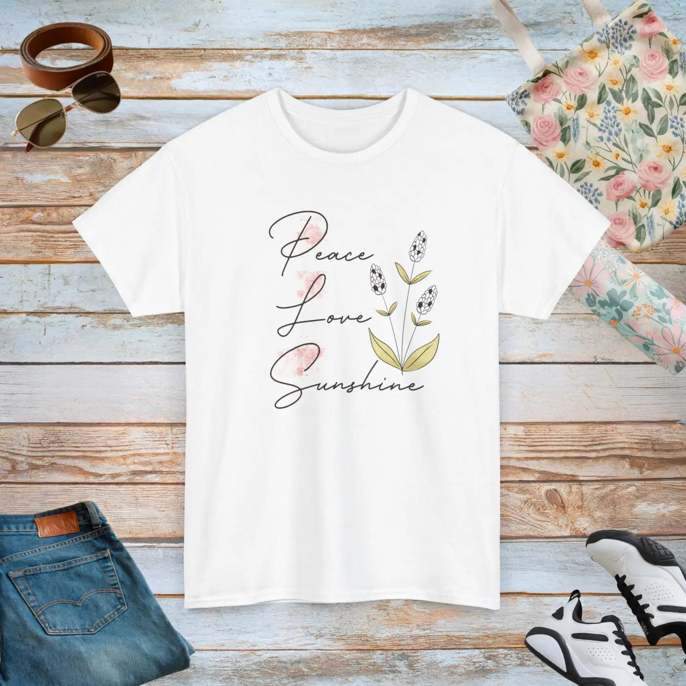 Peace Love Sunshine Tee - Unisex Heavy Cotton - DipaliZ