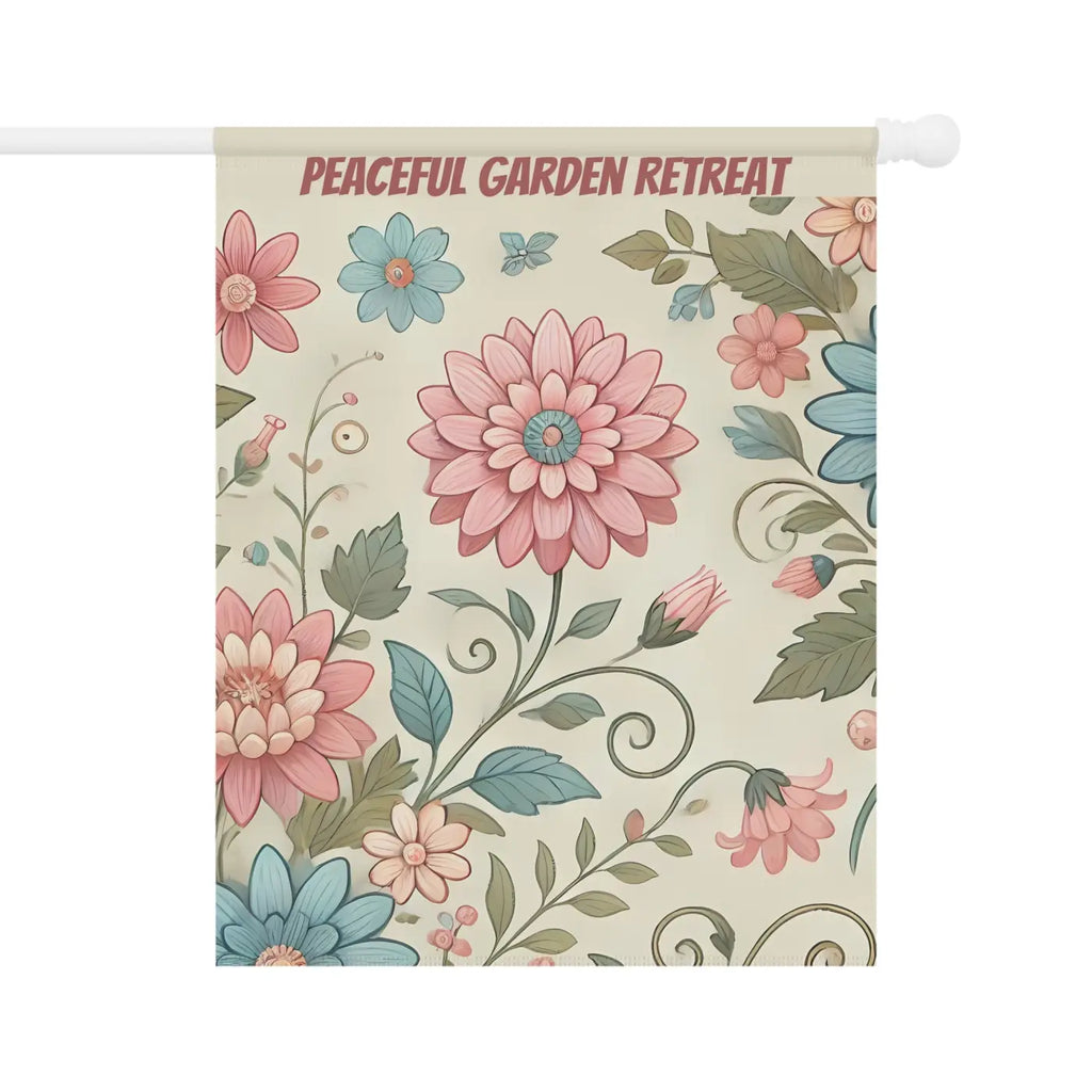 Peaceful Garden Retreat Banner - Spring Flowers Poly Poplin - DipaliZ