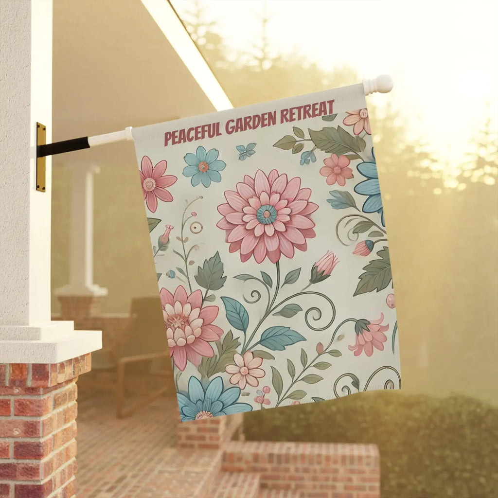 Peaceful Garden Retreat Banner - Spring Flowers Poly Poplin - DipaliZ