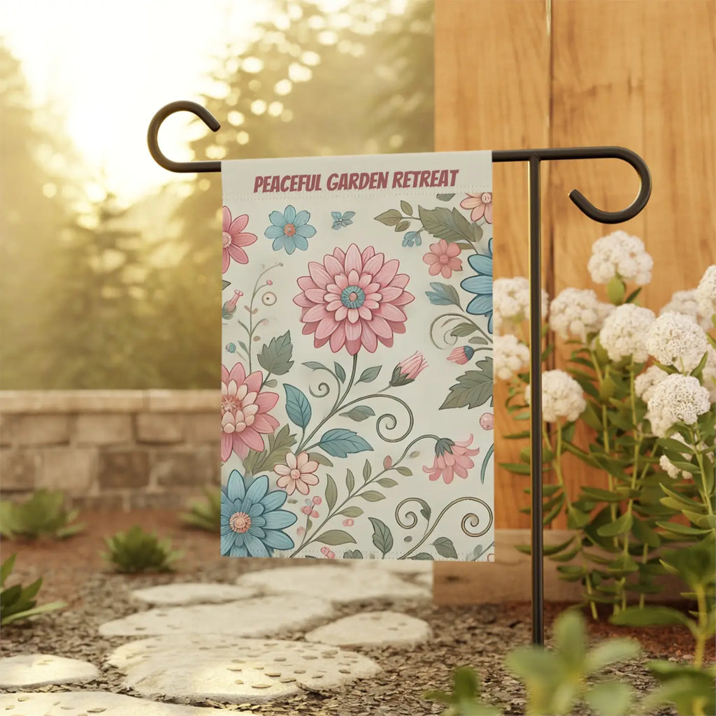 Peaceful Garden Retreat Banner - Spring Flowers Poly Poplin - DipaliZ