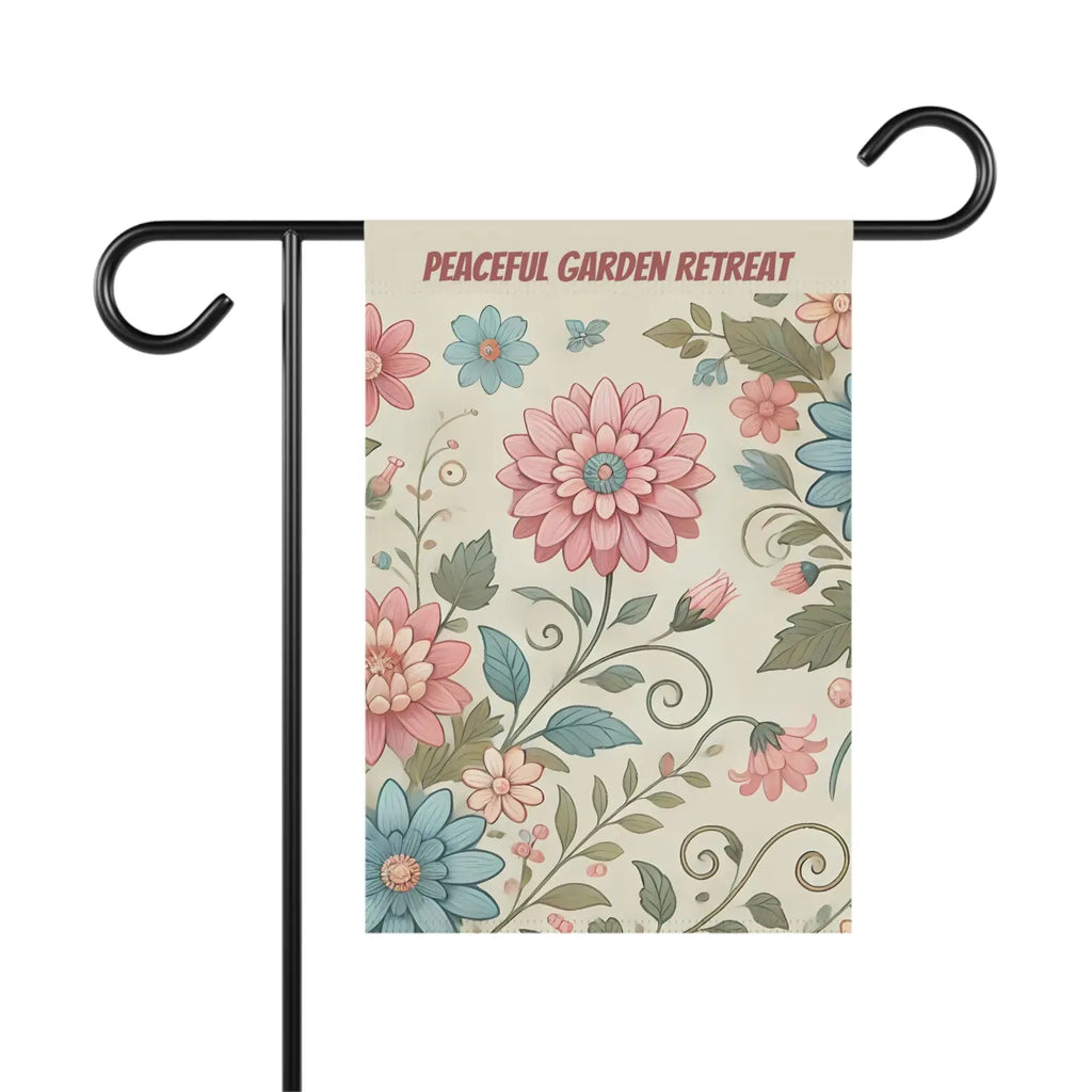 Peaceful Garden Retreat Banner - Spring Flowers Poly Poplin - DipaliZ