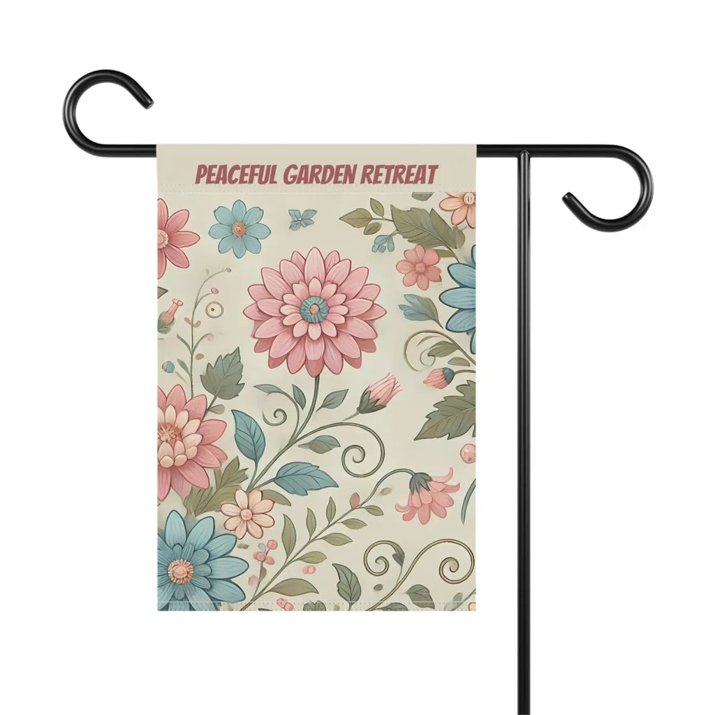 Peaceful Garden Retreat Banner - Spring Flowers Poly Poplin - DipaliZ