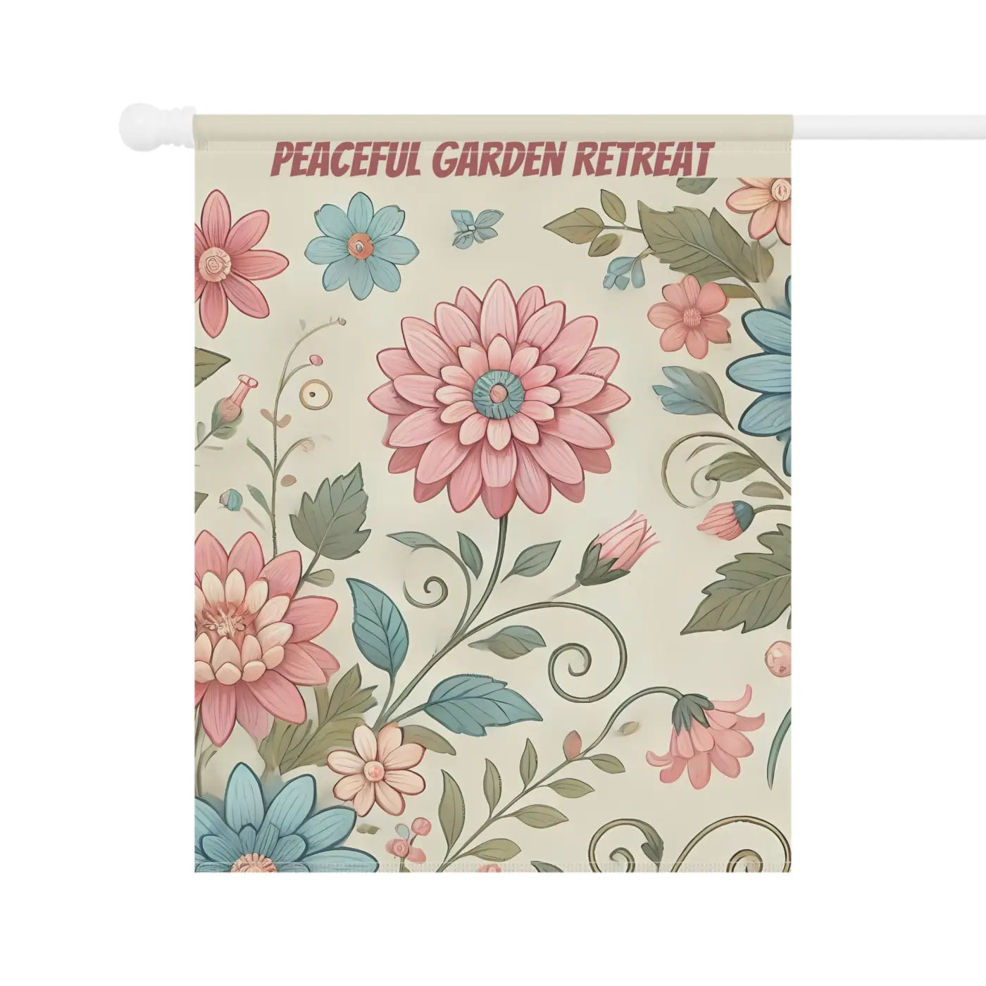 Peaceful Garden Retreat Banner - Spring Flowers Poly Poplin - DipaliZ