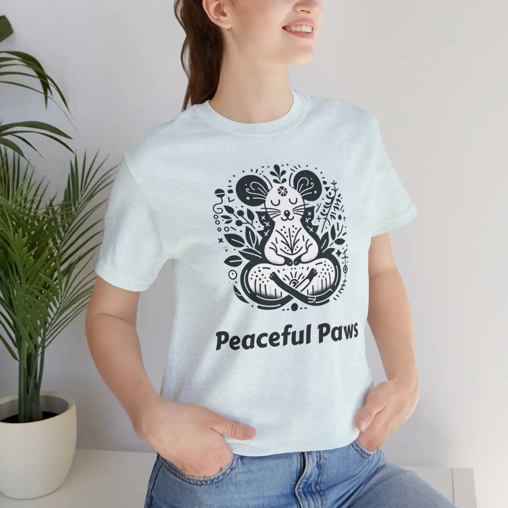 Meditating Mouse Tee - Calm Unisex Style - DipaliZ