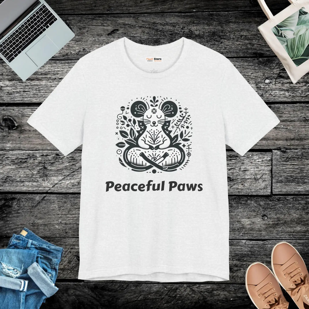 Meditating Mouse Tee - Calm Unisex Style - DipaliZ
