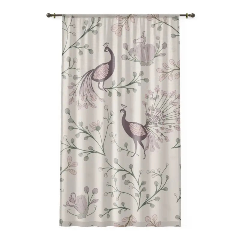 Peacock Floral Window Curtains - Polyester Elegance - DipaliZ
