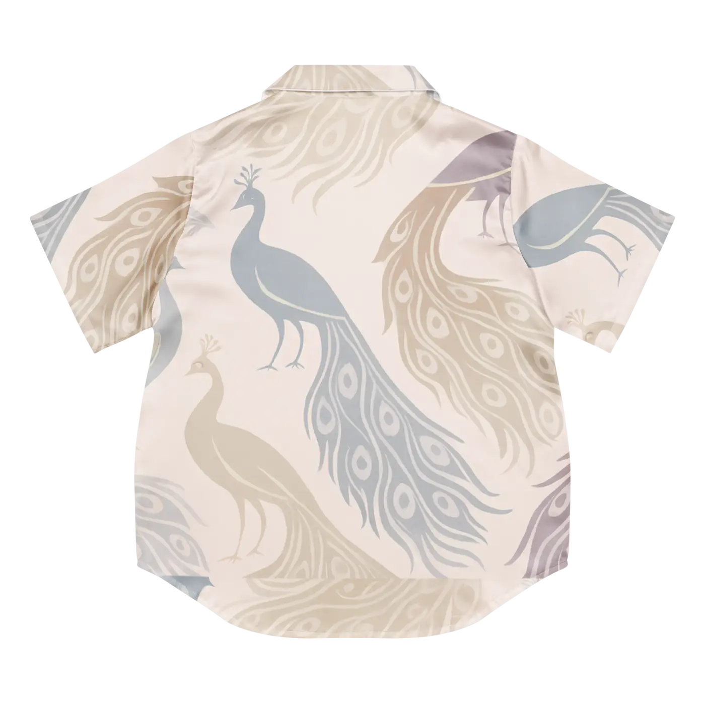 Peacock Bird Print Satin Pajama Top - Pure Comfort - DipaliZ