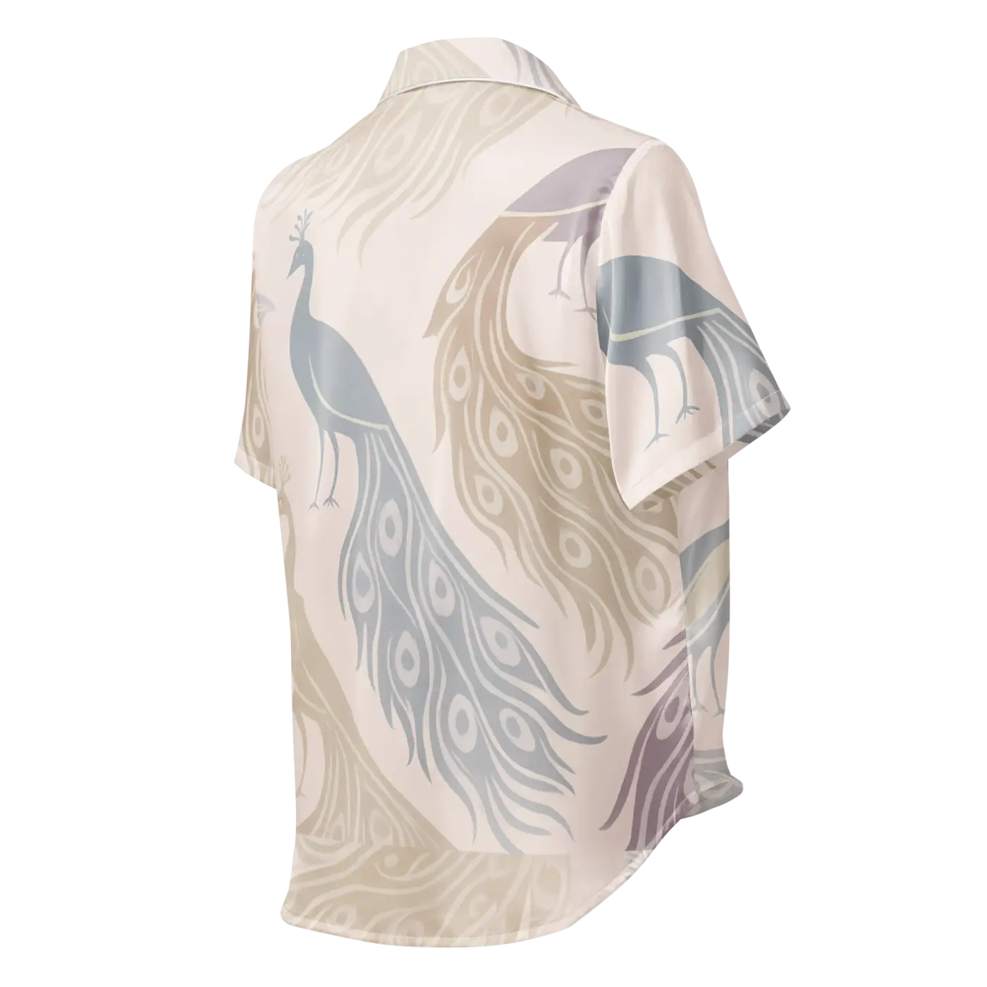 Peacock Bird Print Satin Pajama Top - Pure Comfort - DipaliZ